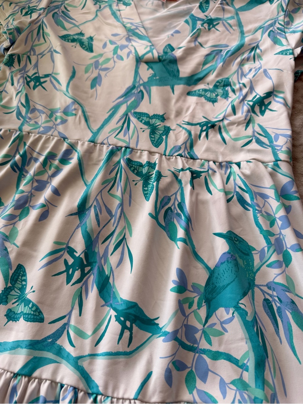 Jude Connally Women’s Ginger Dress Birds & Butterflies White Size S Whimsical - Picture 4 of 12